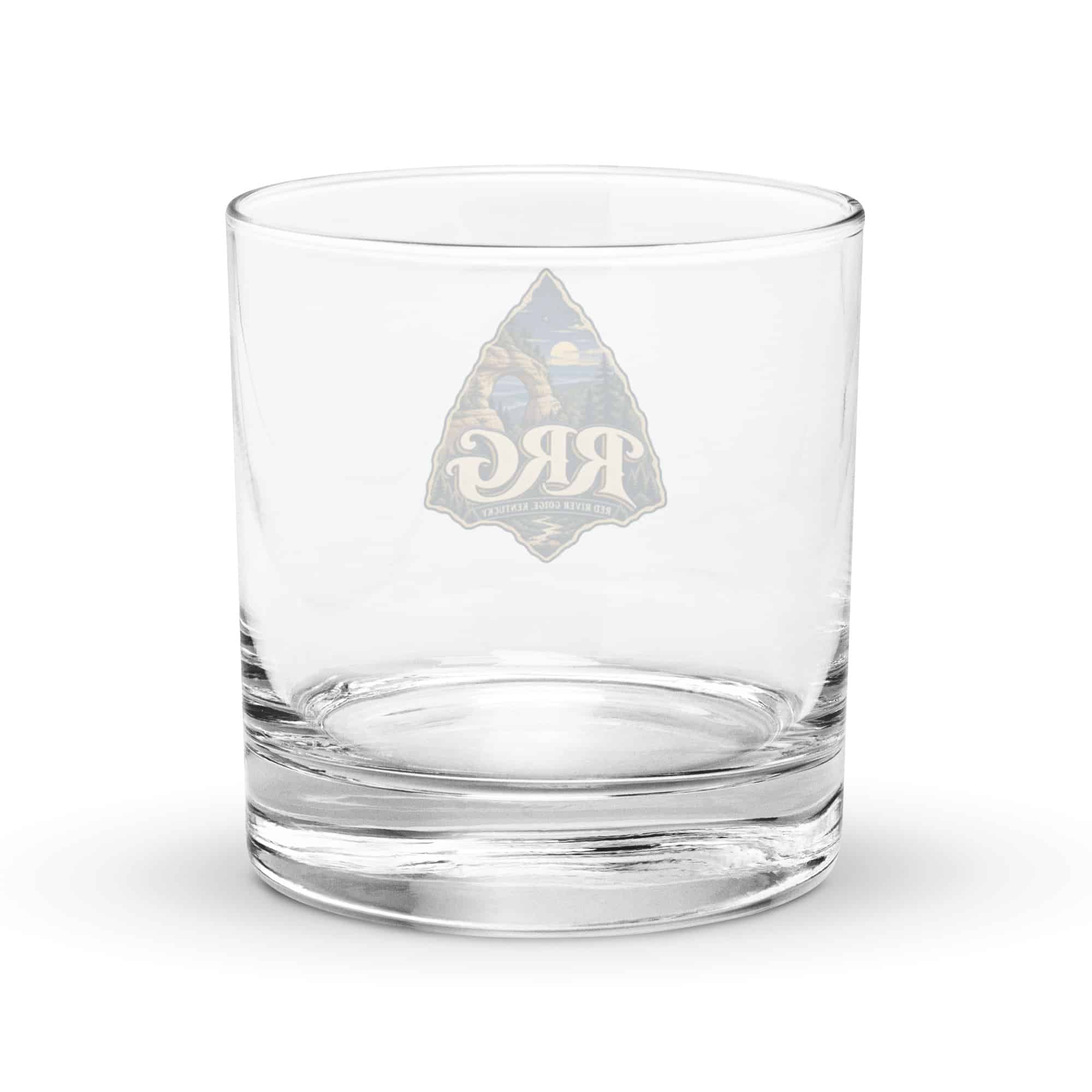 Red River Gorge Rocks Glass: RRG, Woodland Scenic Lettering