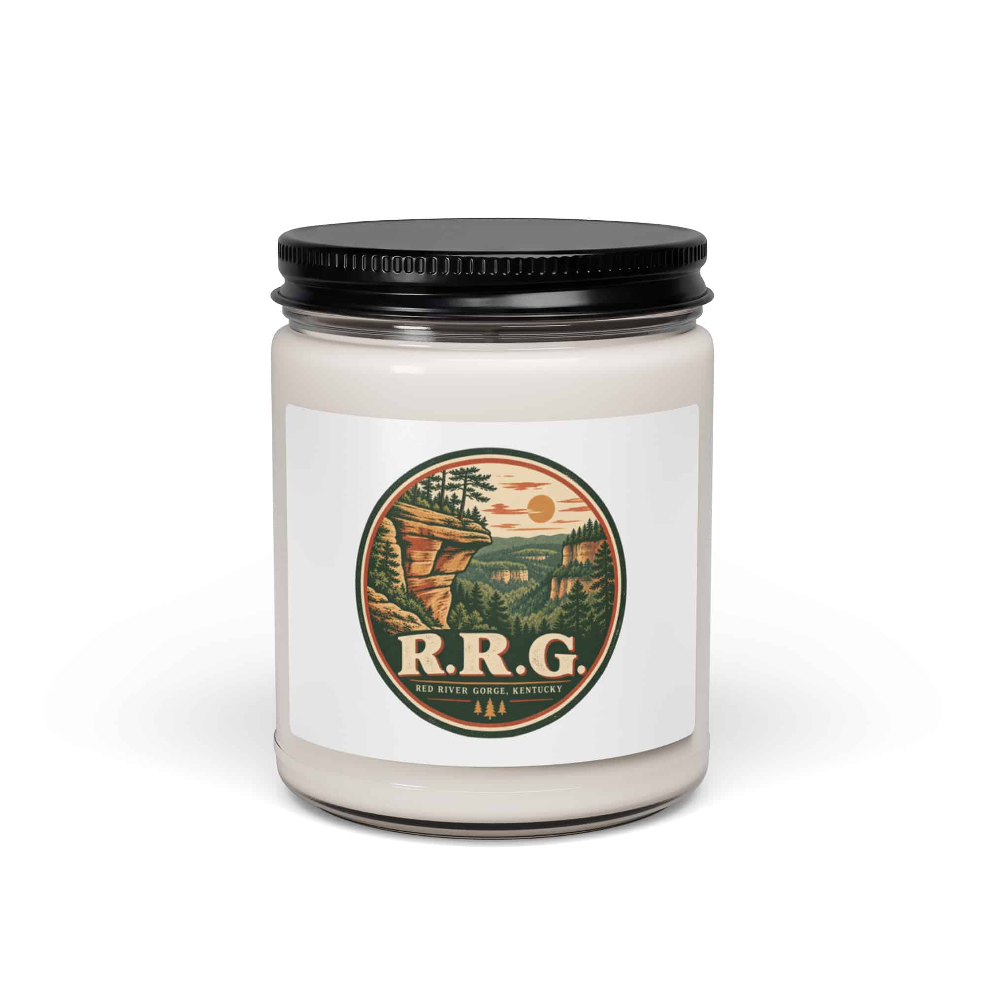 Red River Gorge Soy Wax Candle: R.R.G, Vintage Round Badge