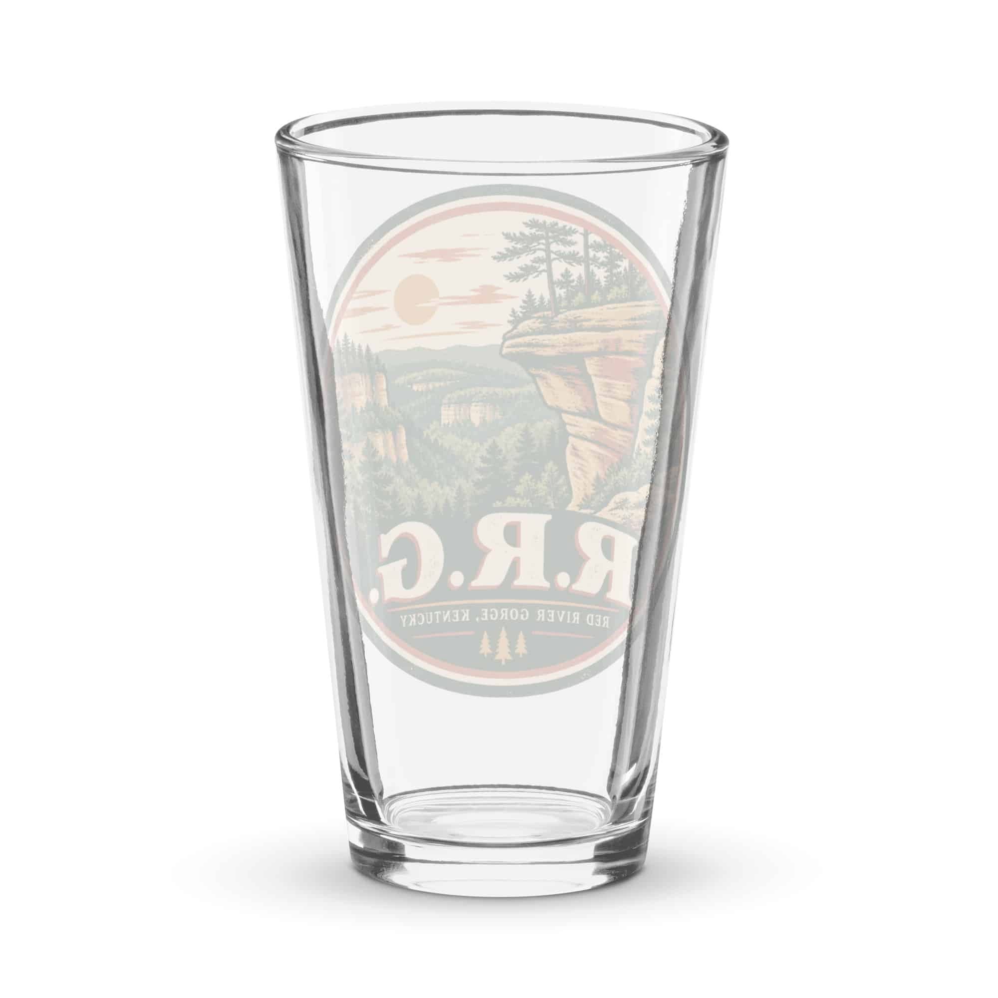 Red River Gorge Pint Glass: R.R.G, Vintage Round Badge