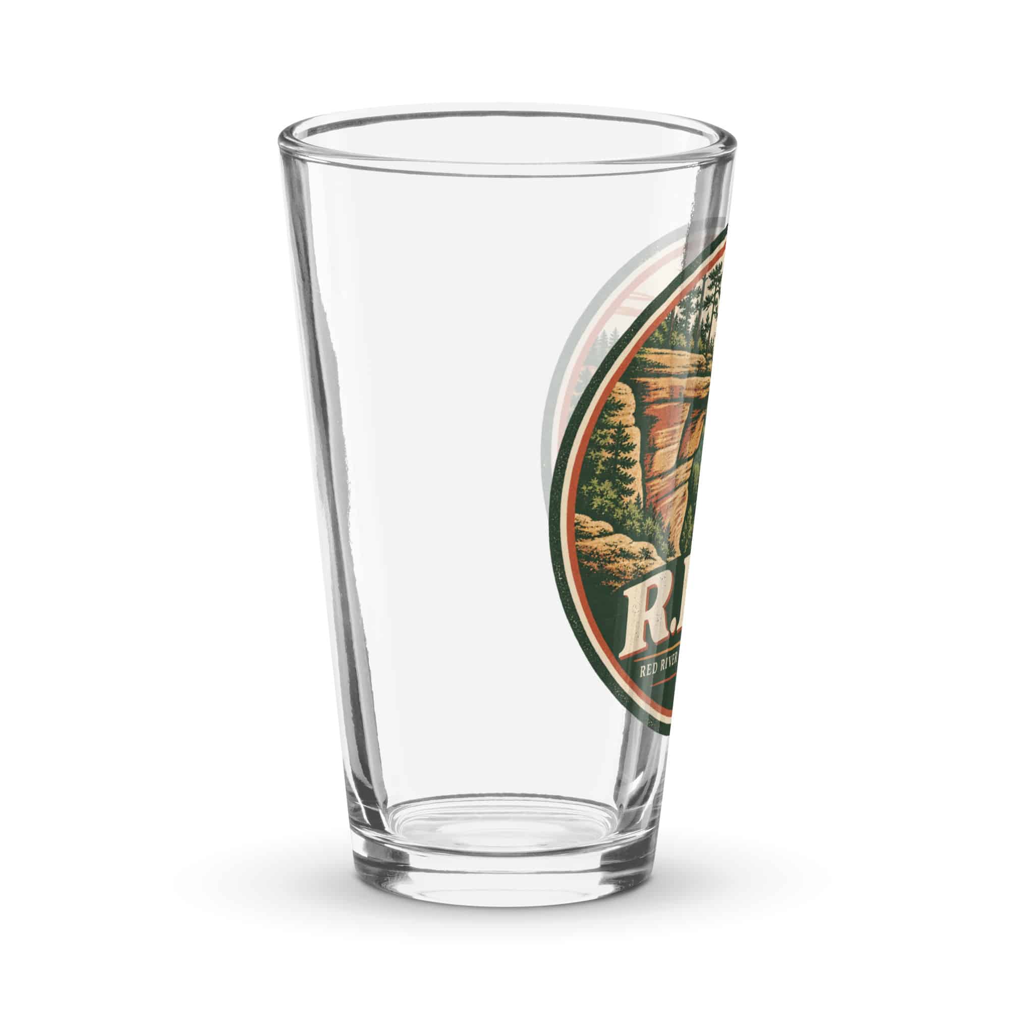 Red River Gorge Pint Glass: R.R.G, Vintage Round Badge