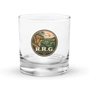 Red River Gorge Rocks Glass: R.R.G, Vintage Round Badge - 10.5 oz - Main