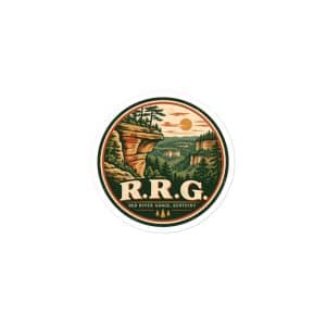 Red River Gorge Vinyl Sticker: R.R.G, Vintage Round Badge - 3″×3″ - Main