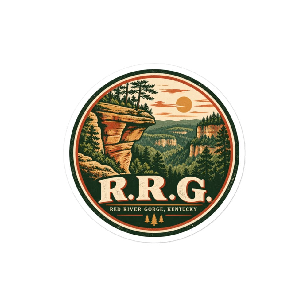 Red River Gorge Vinyl Sticker: R.R.G, Vintage Round Badge