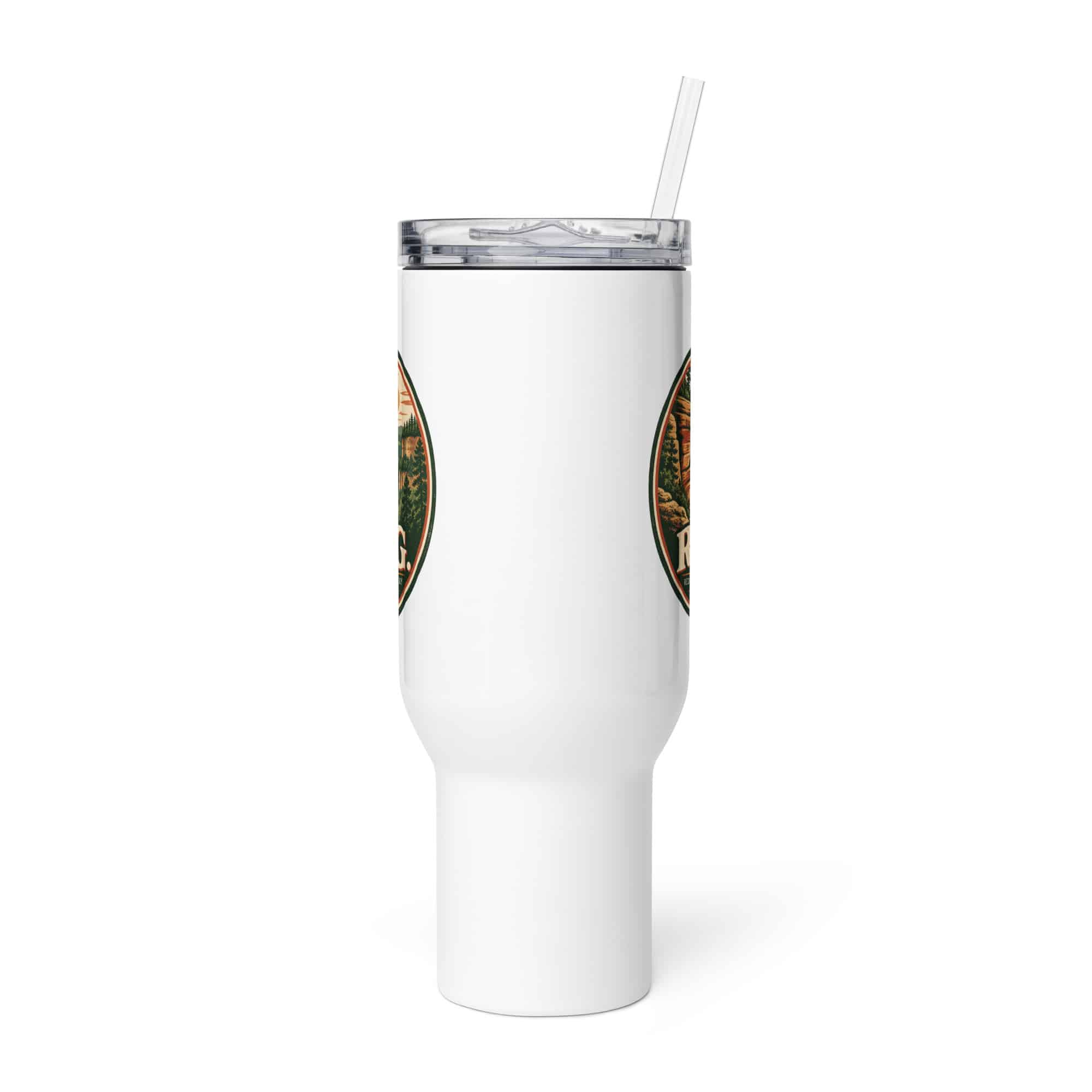 Red River Gorge Travel Mug: R.R.G, Vintage Round Badge