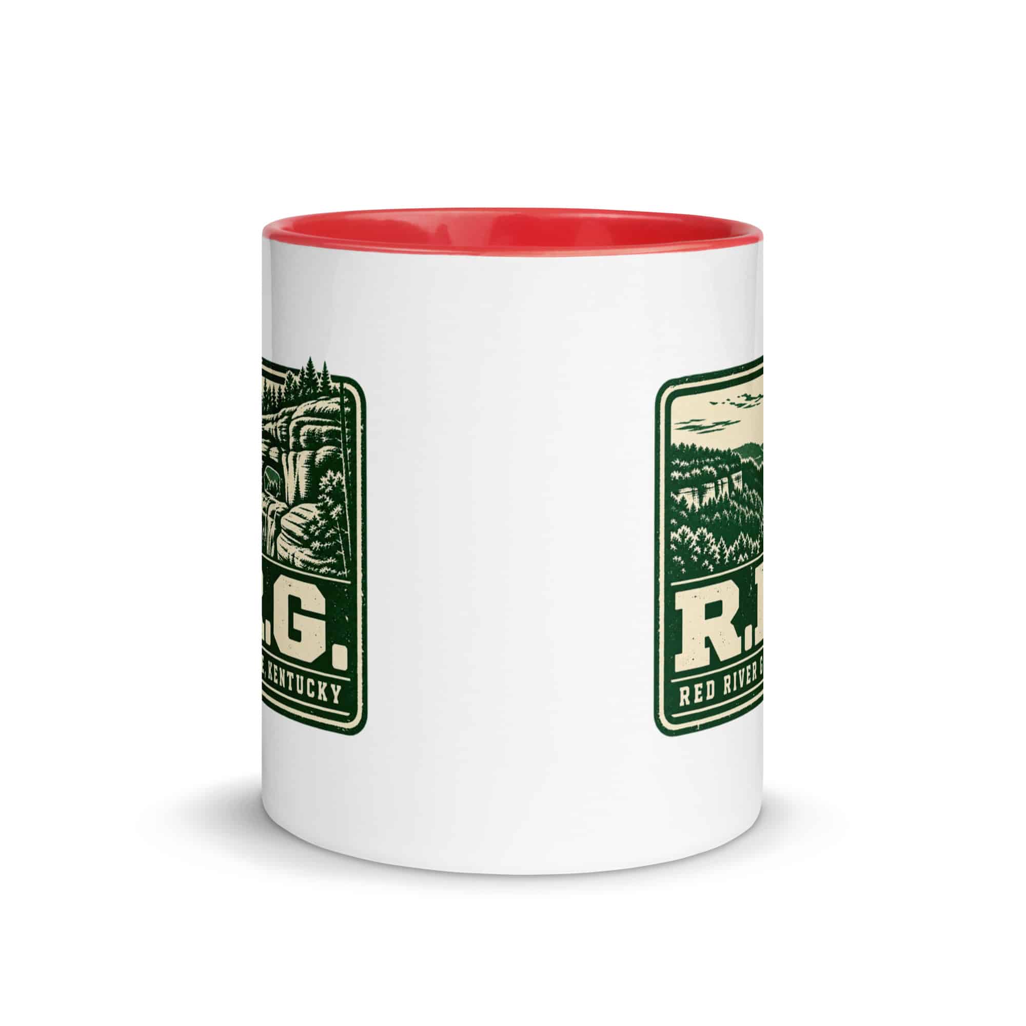 Red River Gorge Color Inside Coffee Mug: R.R.G, Forest Ink Stamp