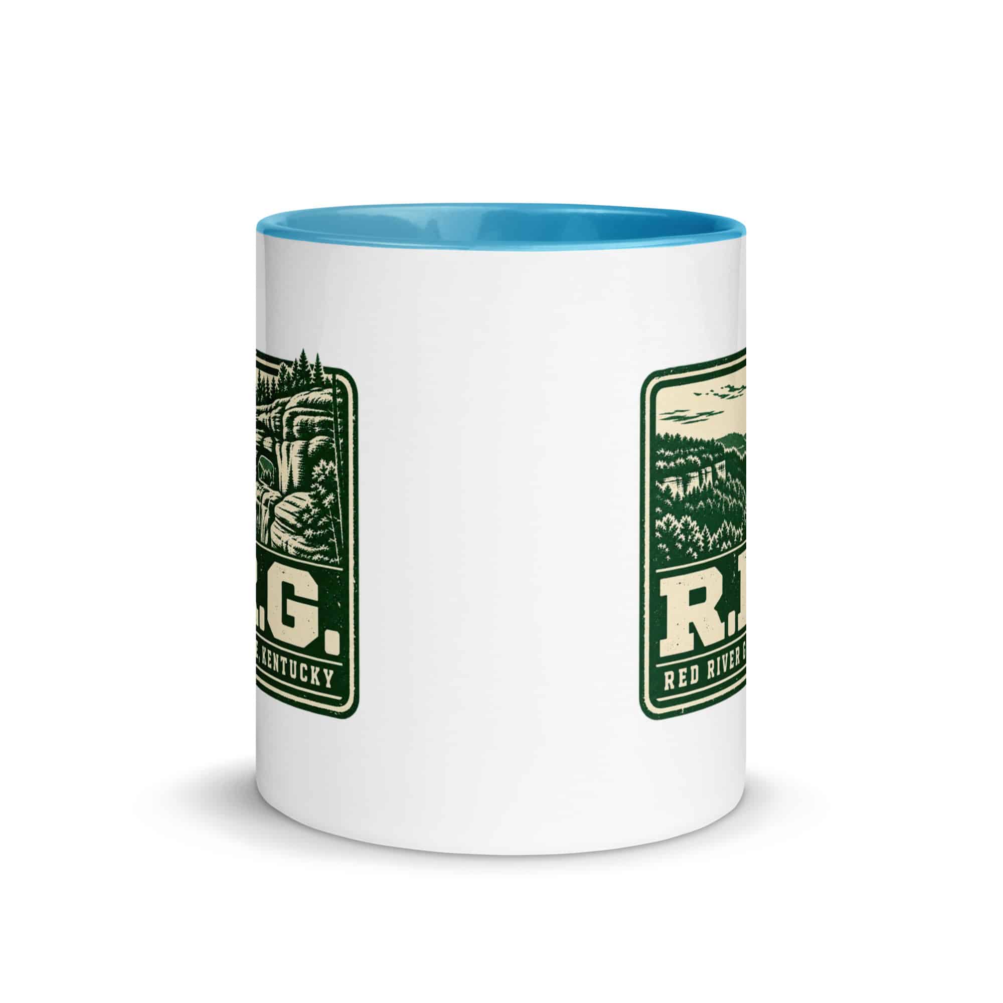 Red River Gorge Color Inside Coffee Mug: R.R.G, Forest Ink Stamp