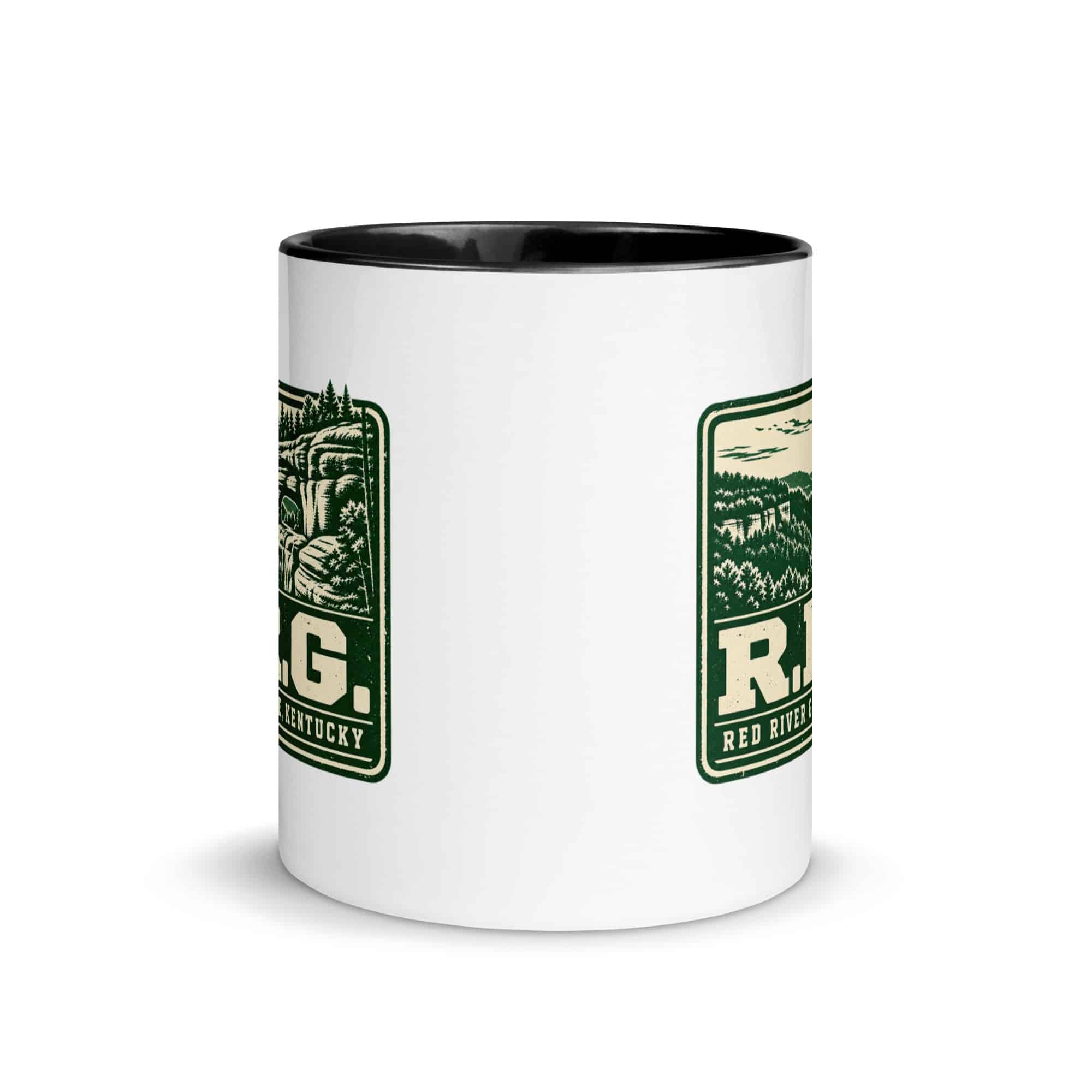 Red River Gorge Color Inside Coffee Mug: R.R.G, Forest Ink Stamp
