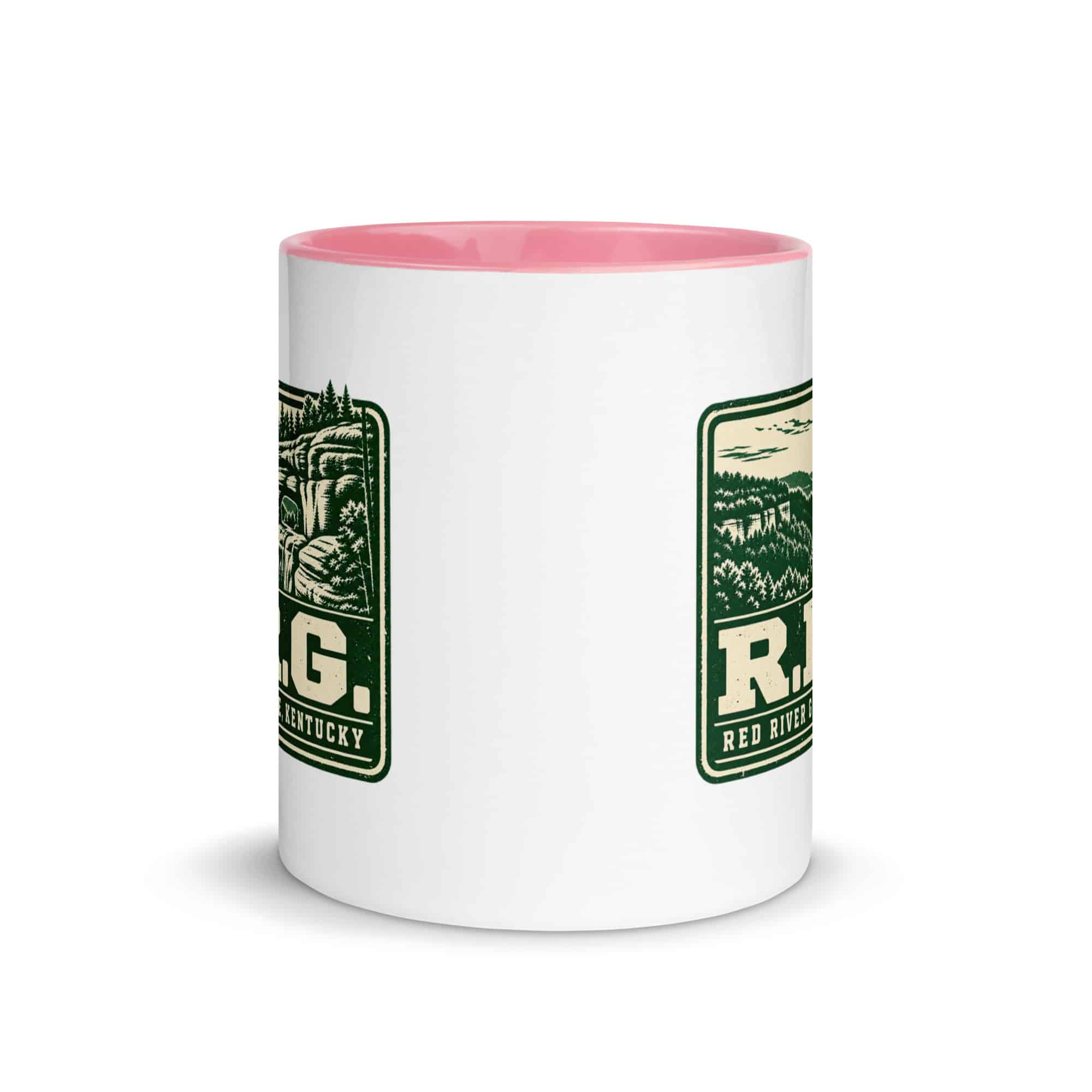 Red River Gorge Color Inside Coffee Mug: R.R.G, Forest Ink Stamp
