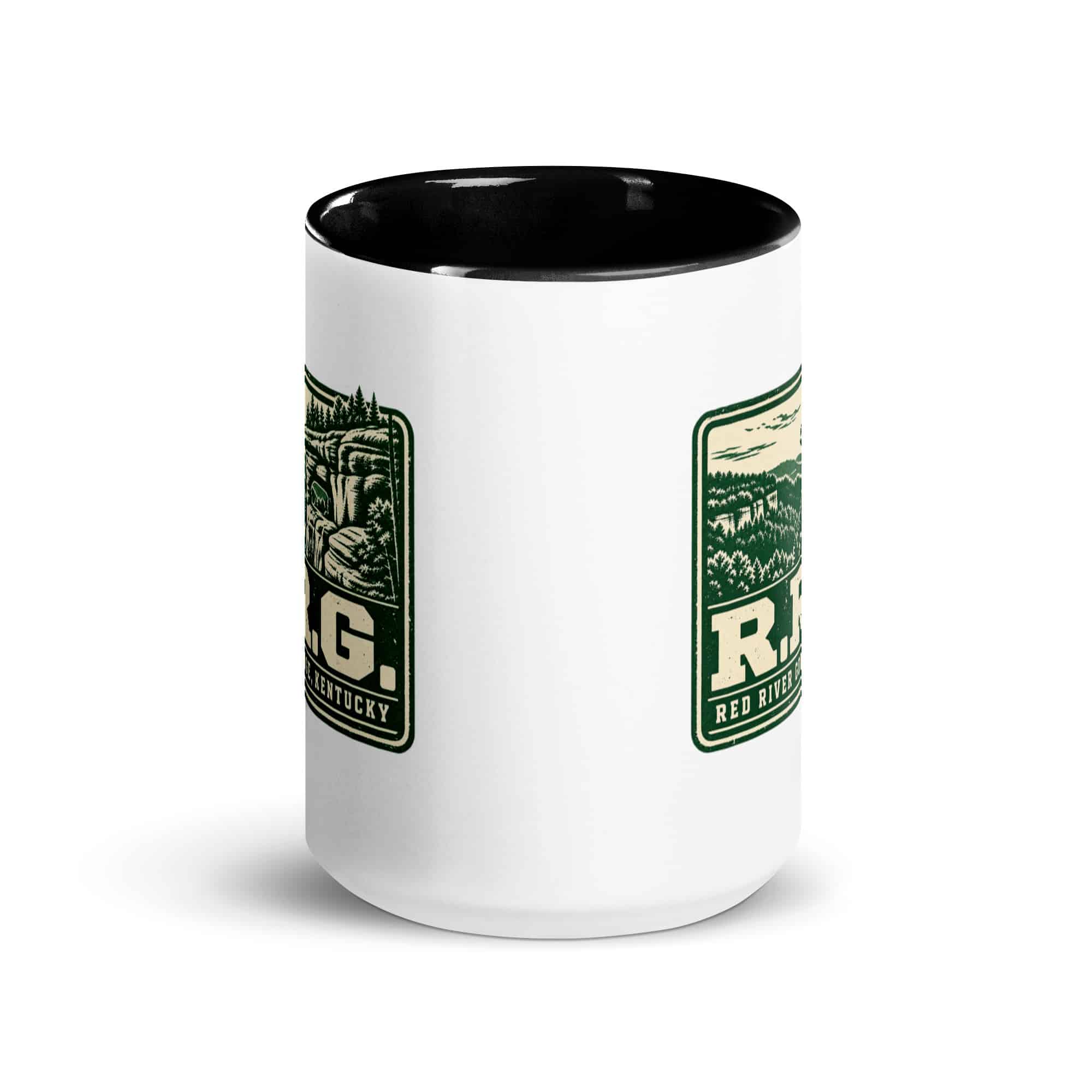 Red River Gorge Color Inside Coffee Mug: R.R.G, Forest Ink Stamp
