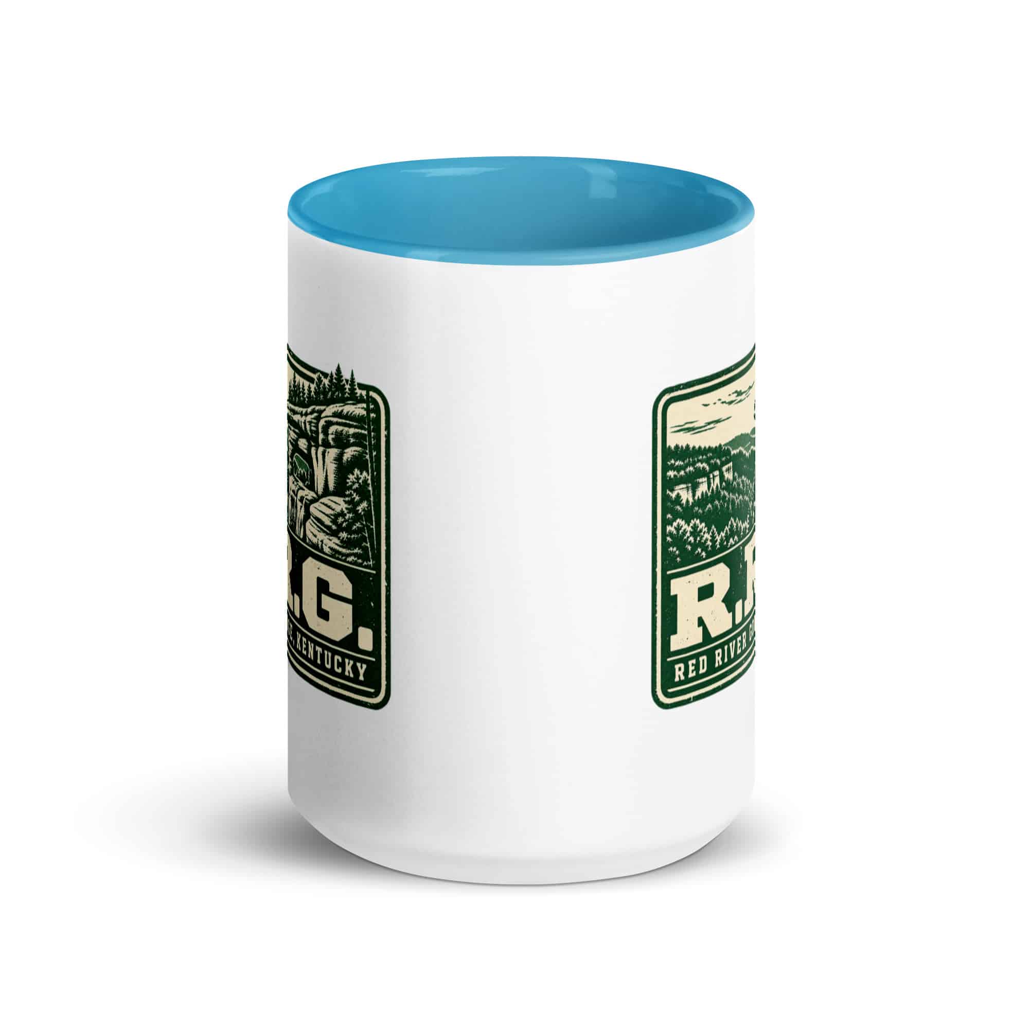 Red River Gorge Color Inside Coffee Mug: R.R.G, Forest Ink Stamp