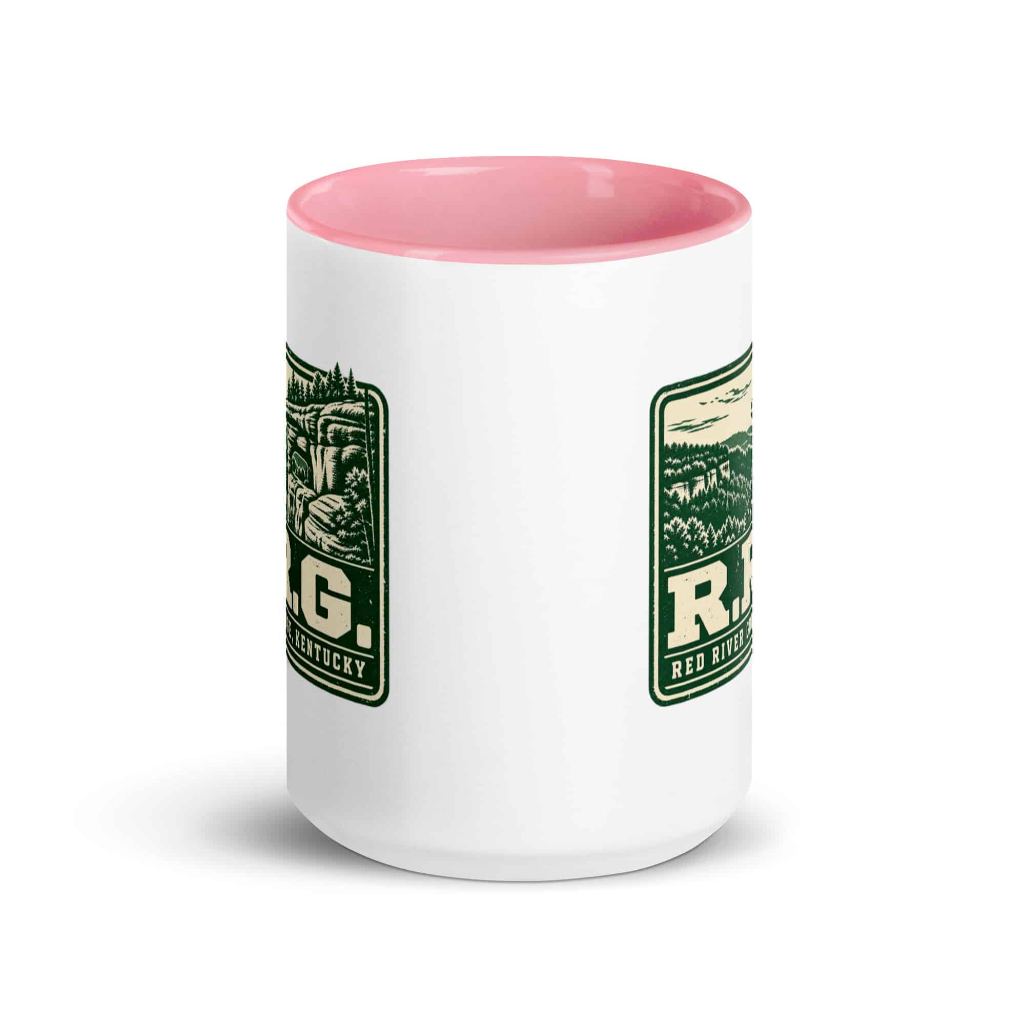 Red River Gorge Color Inside Coffee Mug: R.R.G, Forest Ink Stamp