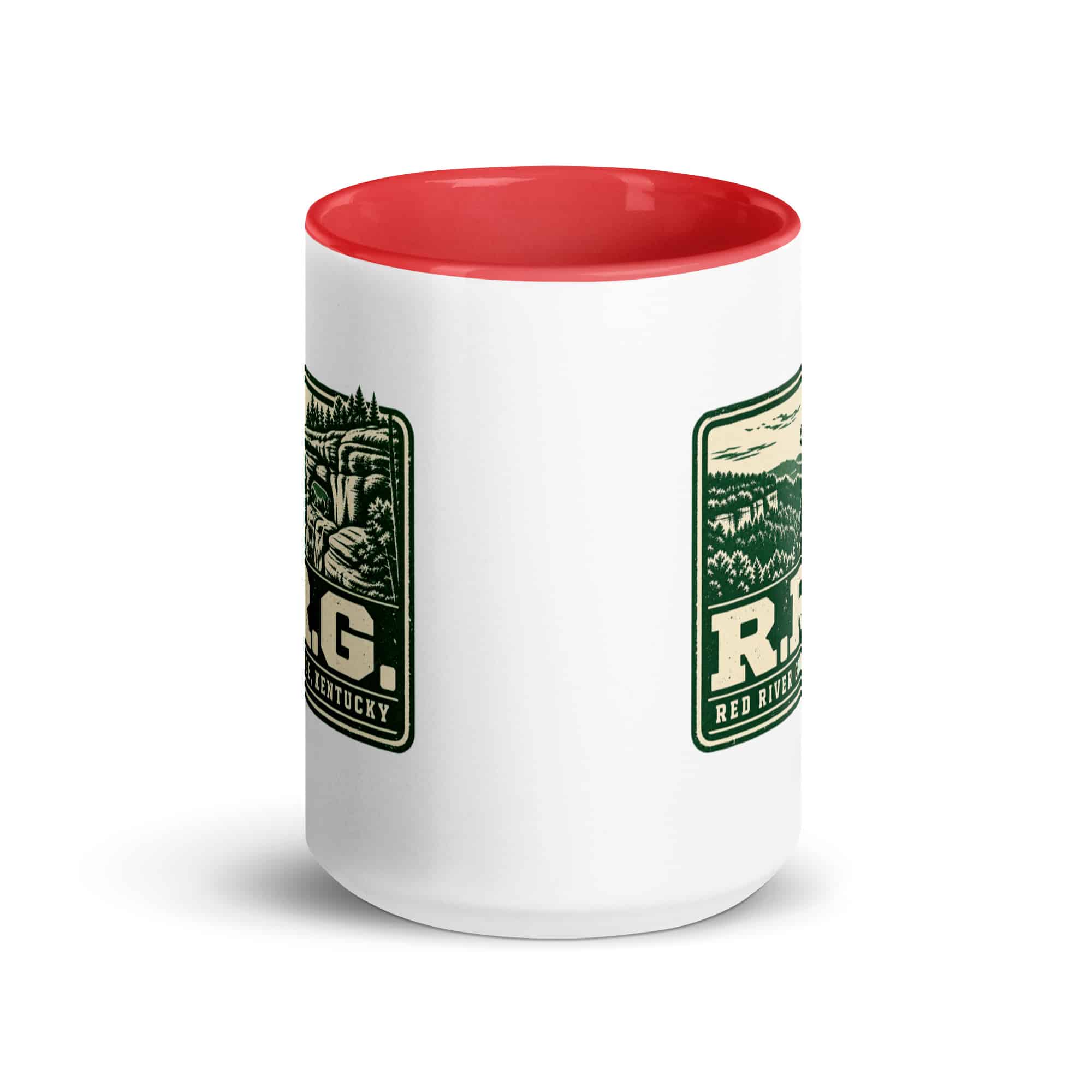 Red River Gorge Color Inside Coffee Mug: R.R.G, Forest Ink Stamp