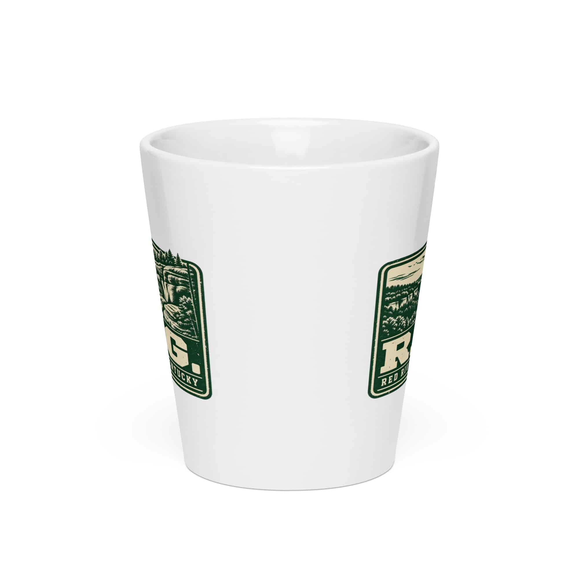 Red River Gorge Latte Mug: R.R.G, Forest Ink Stamp