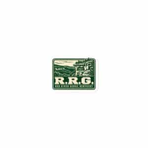 Red River Gorge Die-Cut Magnet: R.R.G, Forest Ink Stamp - 3″×3″ - Main