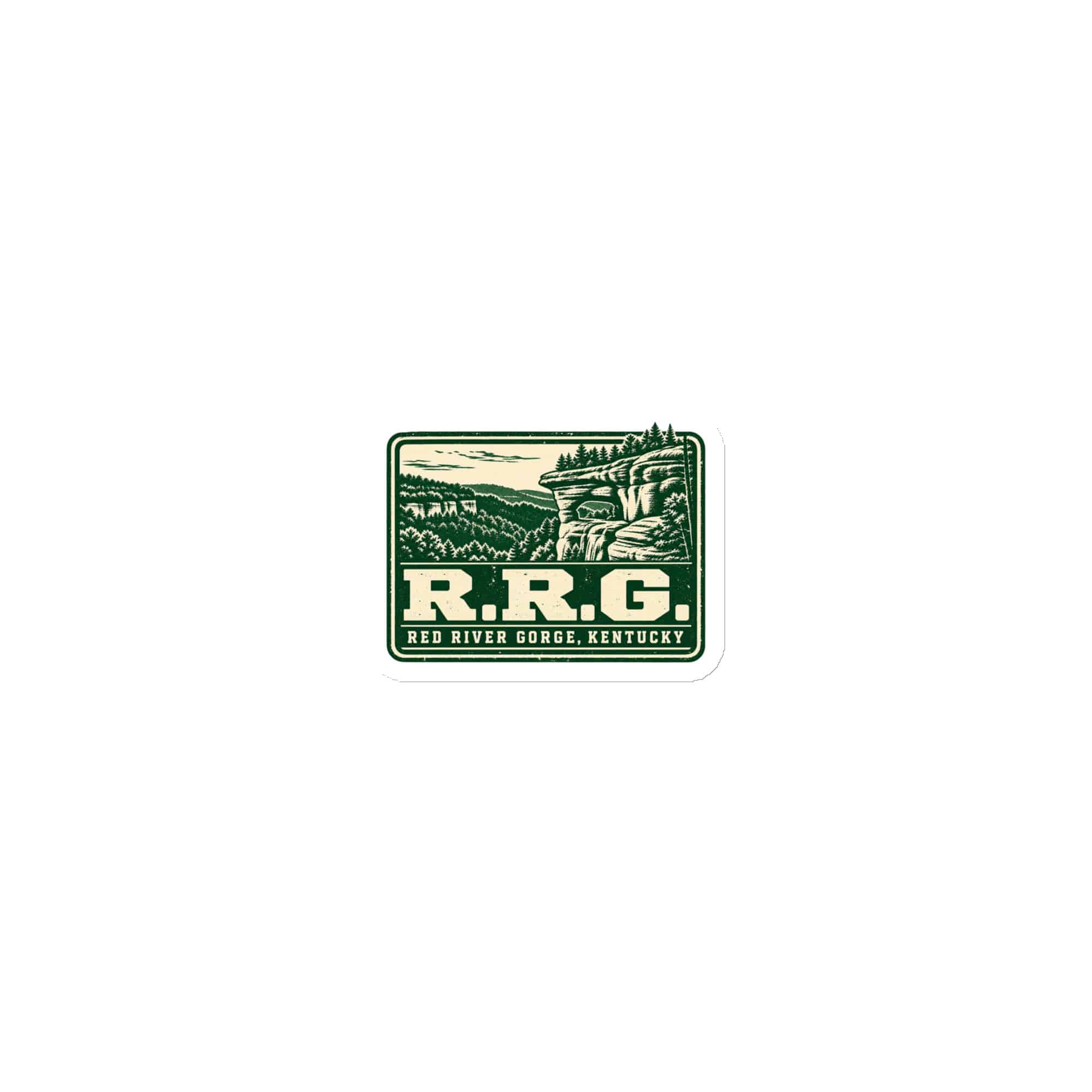 Red River Gorge Die-Cut Magnet: R.R.G, Forest Ink Stamp
