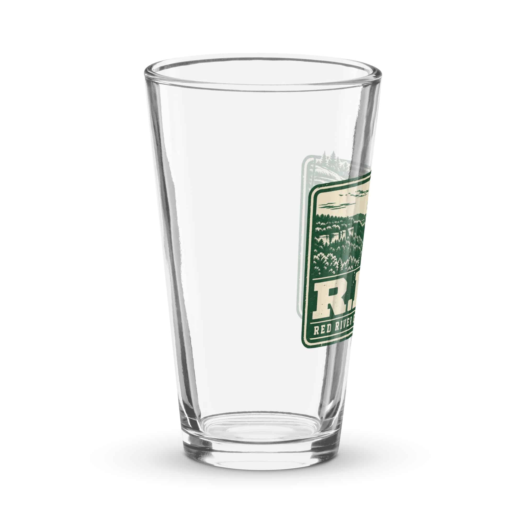 Red River Gorge Pint Glass: R.R.G, Forest Ink Stamp