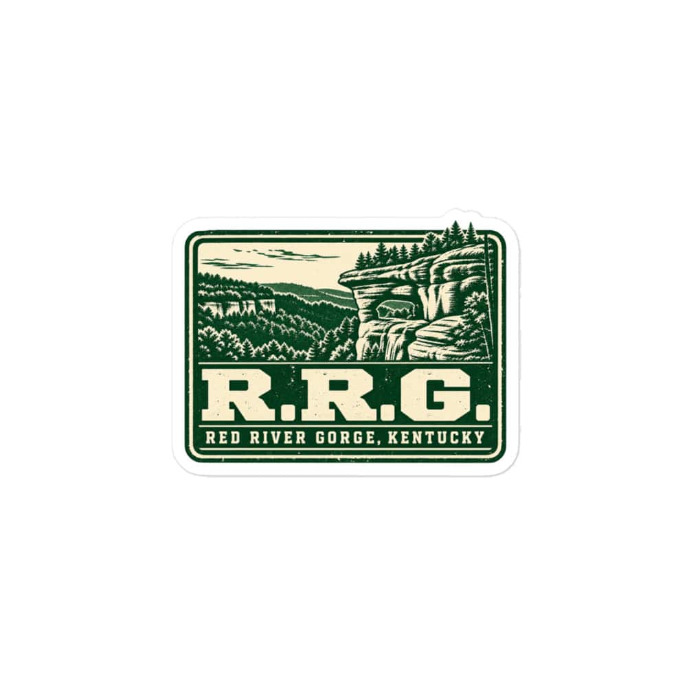 Red River Gorge Vinyl Sticker: R.R.G, Forest Ink Stamp