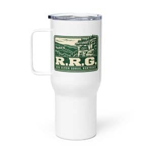 Red River Gorge Travel Mug: R.R.G, Forest Ink Stamp - 25 oz - Main