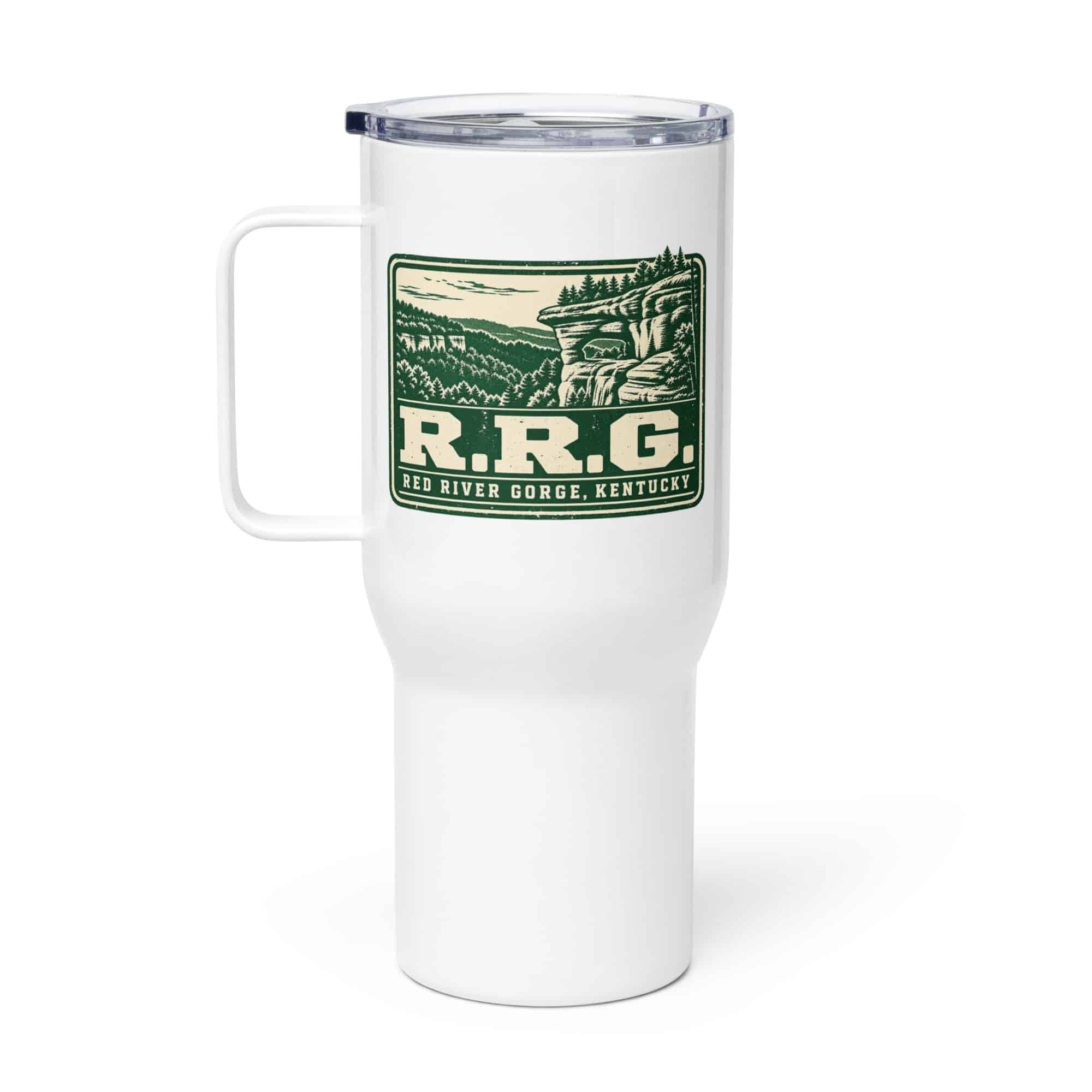 Red River Gorge Travel Mug: R.R.G, Forest Ink Stamp