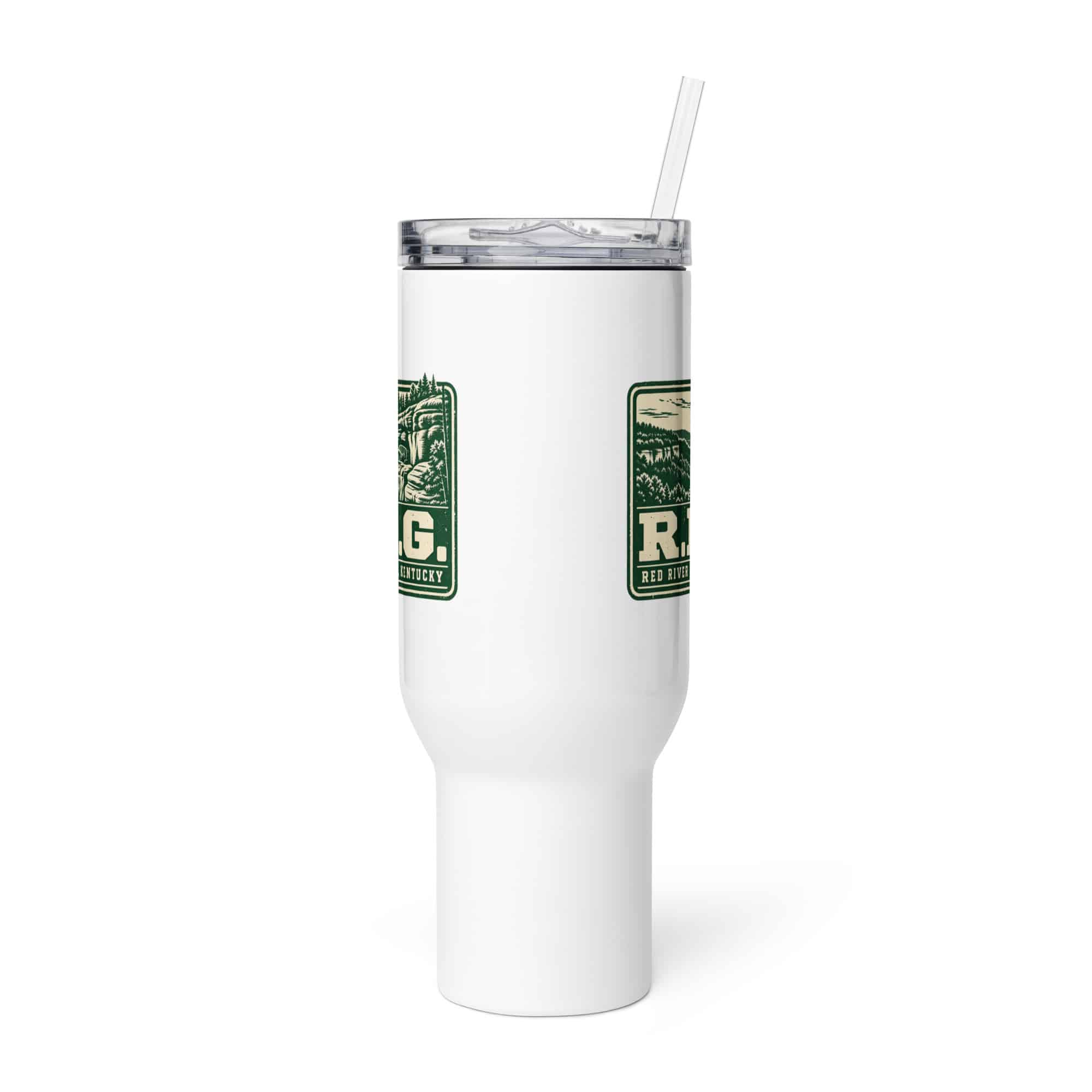 Red River Gorge Travel Mug: R.R.G, Forest Ink Stamp
