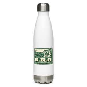 Red River Gorge Stainless Steel Water Bottle: R.R.G, Forest Ink Stamp - 17 oz - Main