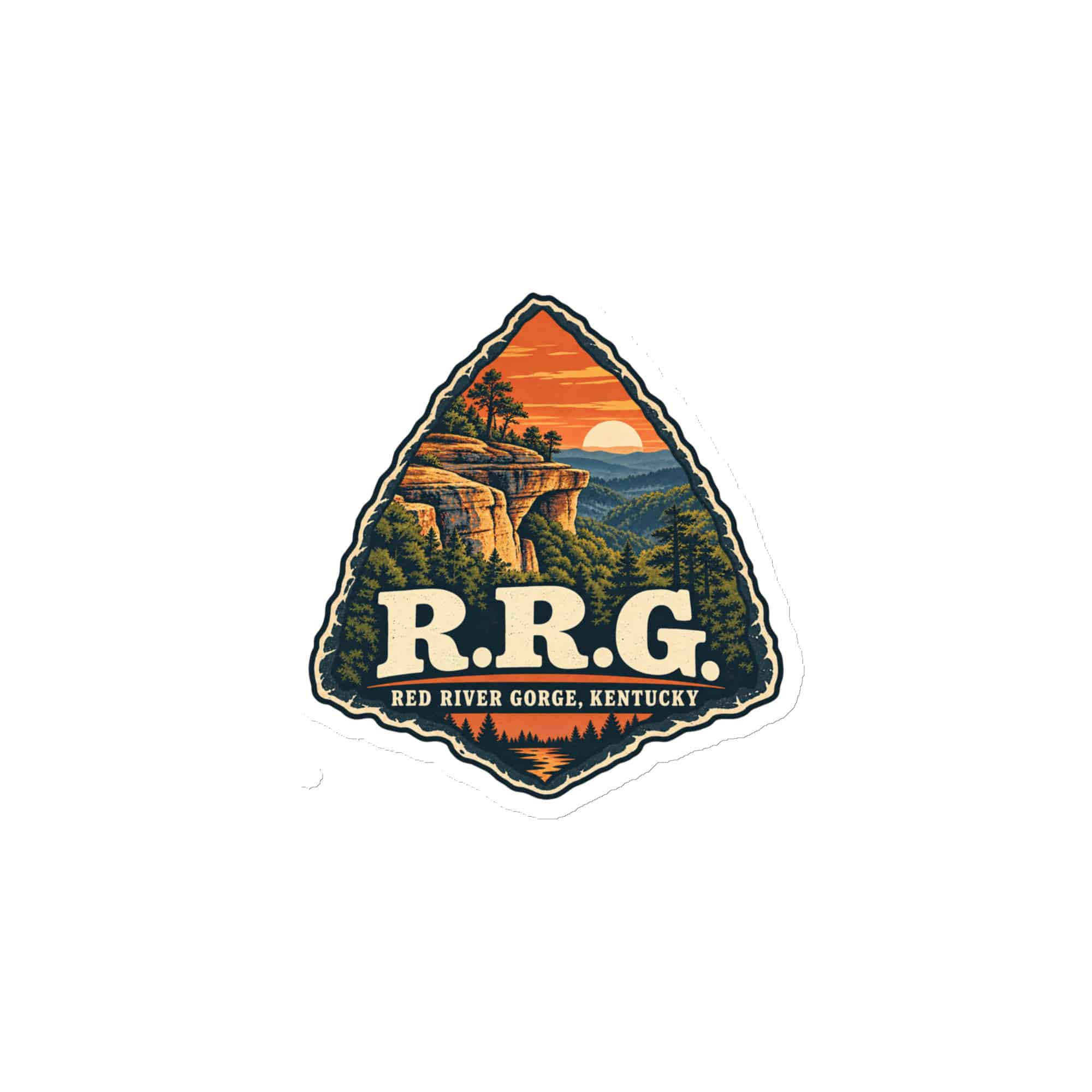 Red River Gorge Die-Cut Magnet: R.R.G, Scenic Shield Badge