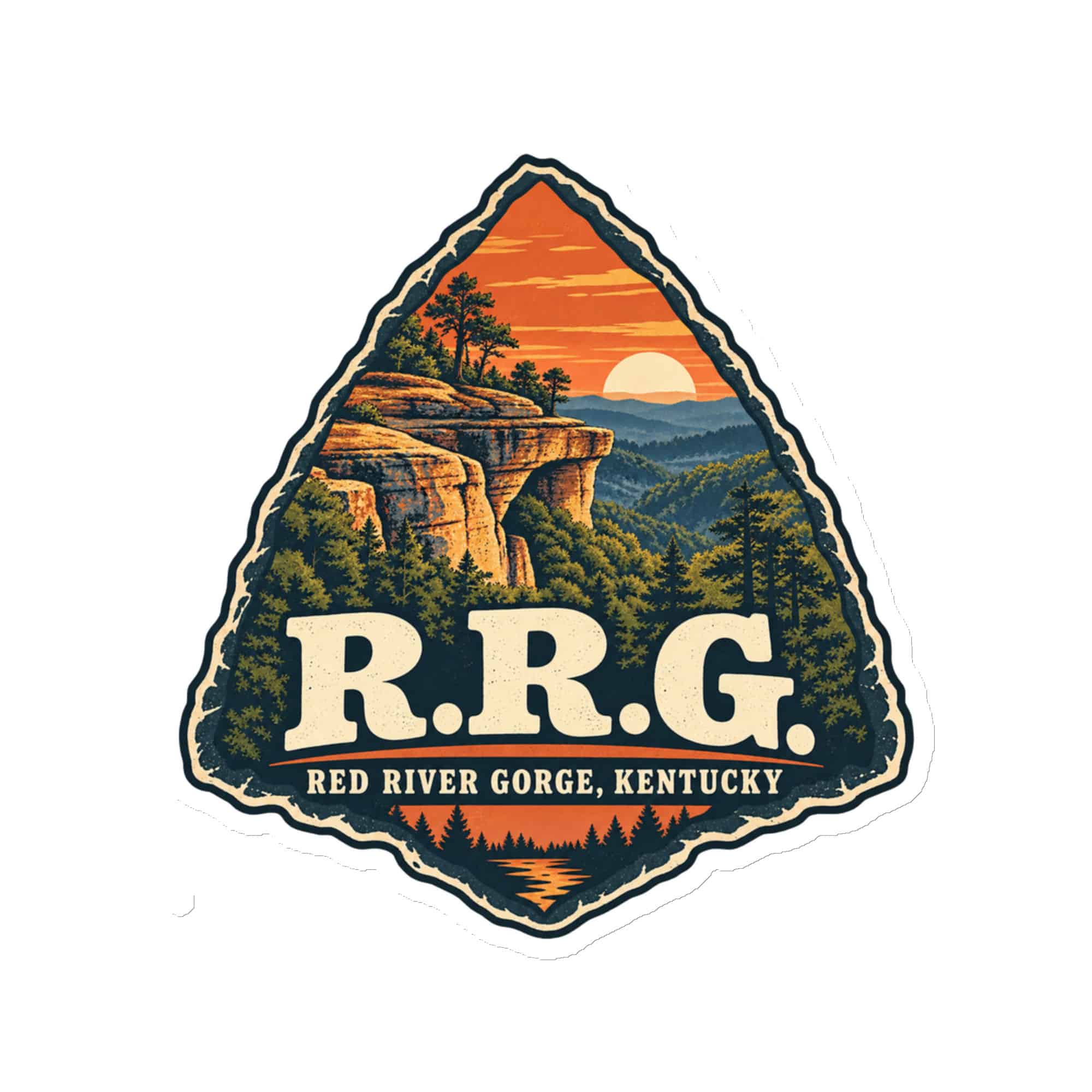 Red River Gorge Die-Cut Magnet: R.R.G, Scenic Shield Badge