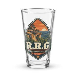 Red River Gorge Pint Glass: R.R.G, Scenic Shield Badge - 16 oz - Main