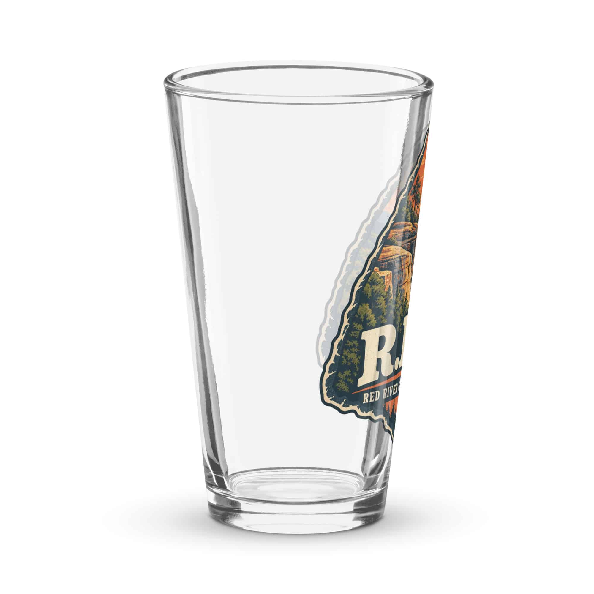 Red River Gorge Pint Glass: R.R.G, Scenic Shield Badge