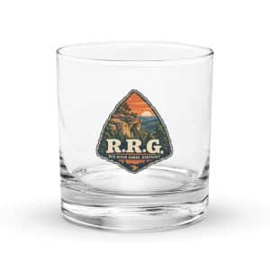 Red River Gorge Rocks Glass: R.R.G, Scenic Shield Badge - 10.5 oz - Main