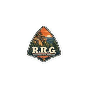 Red River Gorge Vinyl Sticker: R.R.G, Scenic Shield Badge - 3″×3″ - Main