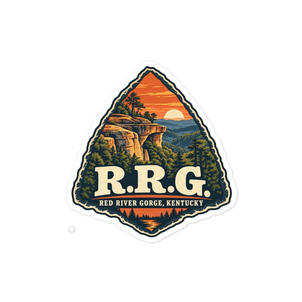 Red River Gorge Vinyl Sticker: R.R.G, Scenic Shield Badge
