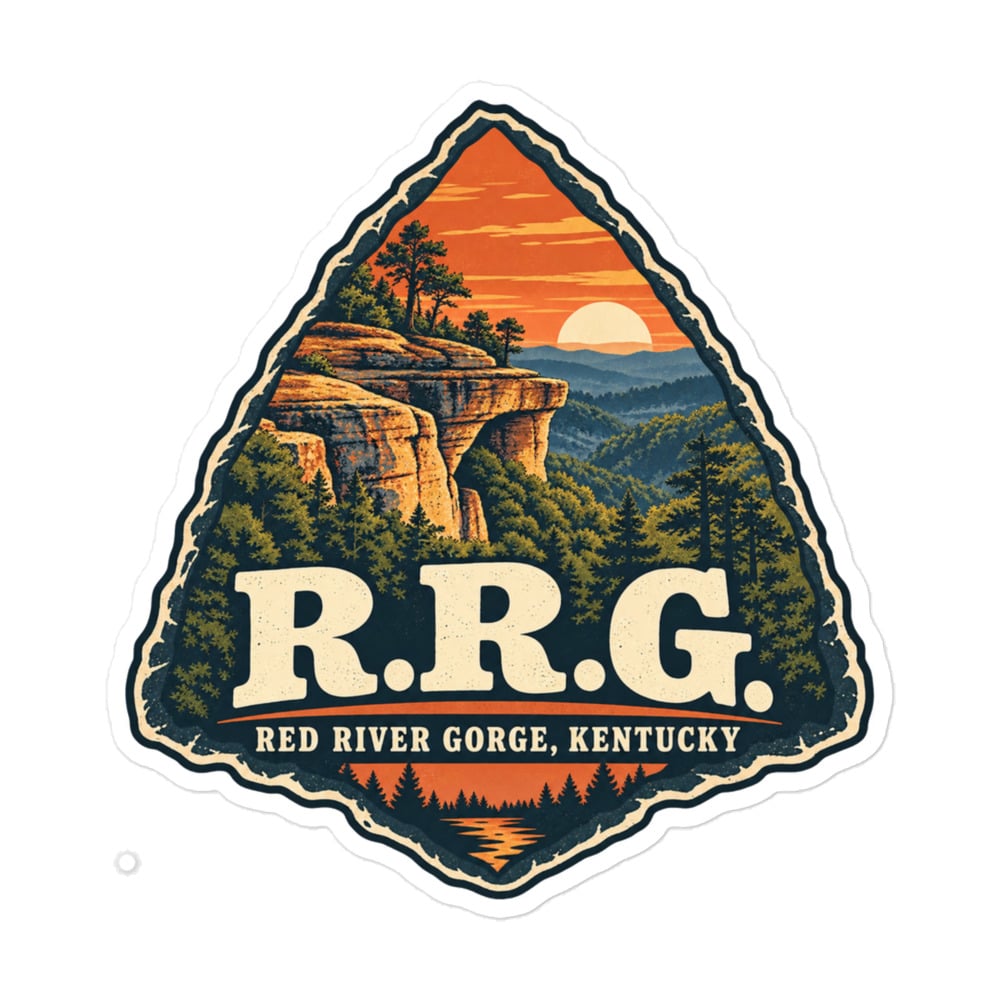 Red River Gorge Vinyl Sticker: R.R.G, Scenic Shield Badge