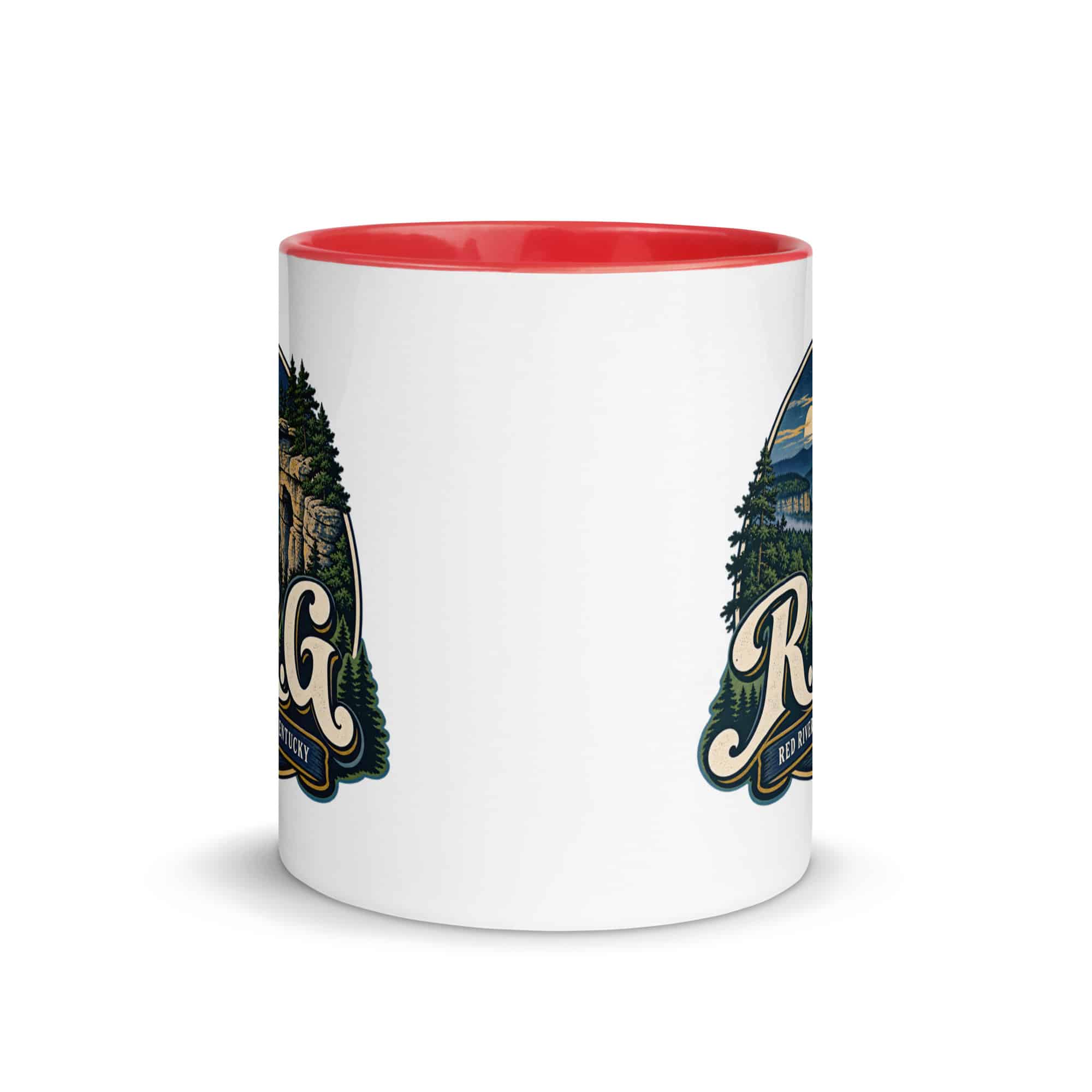 Red River Gorge Color Inside Coffee Mug: R.R.G, Woodland Scenic Lettering