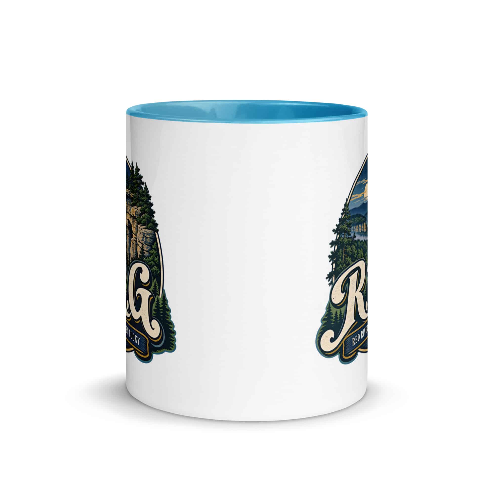 Red River Gorge Color Inside Coffee Mug: R.R.G, Woodland Scenic Lettering