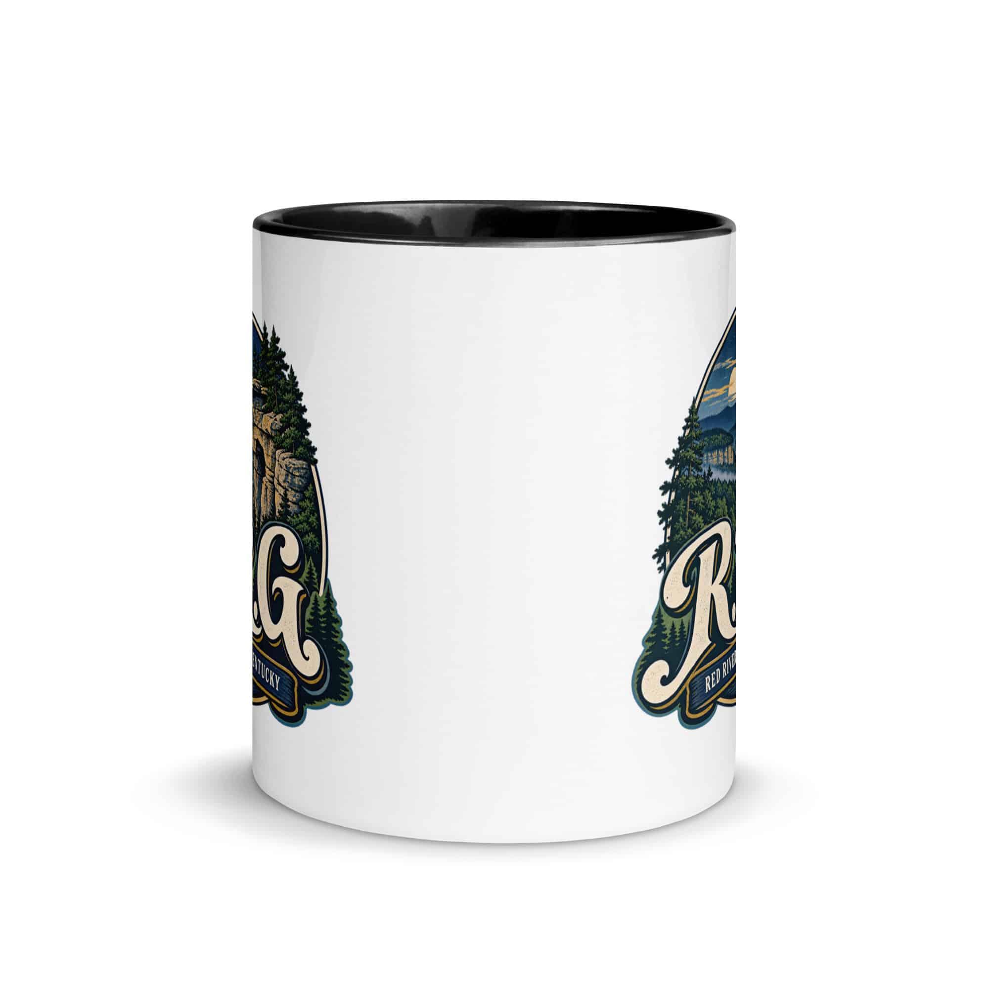 Red River Gorge Color Inside Coffee Mug: R.R.G, Woodland Scenic Lettering