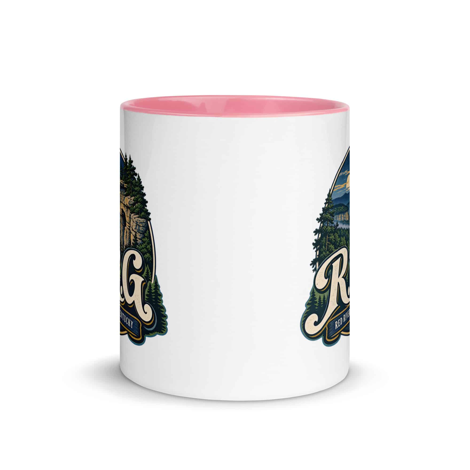 Red River Gorge Color Inside Coffee Mug: R.R.G, Woodland Scenic Lettering