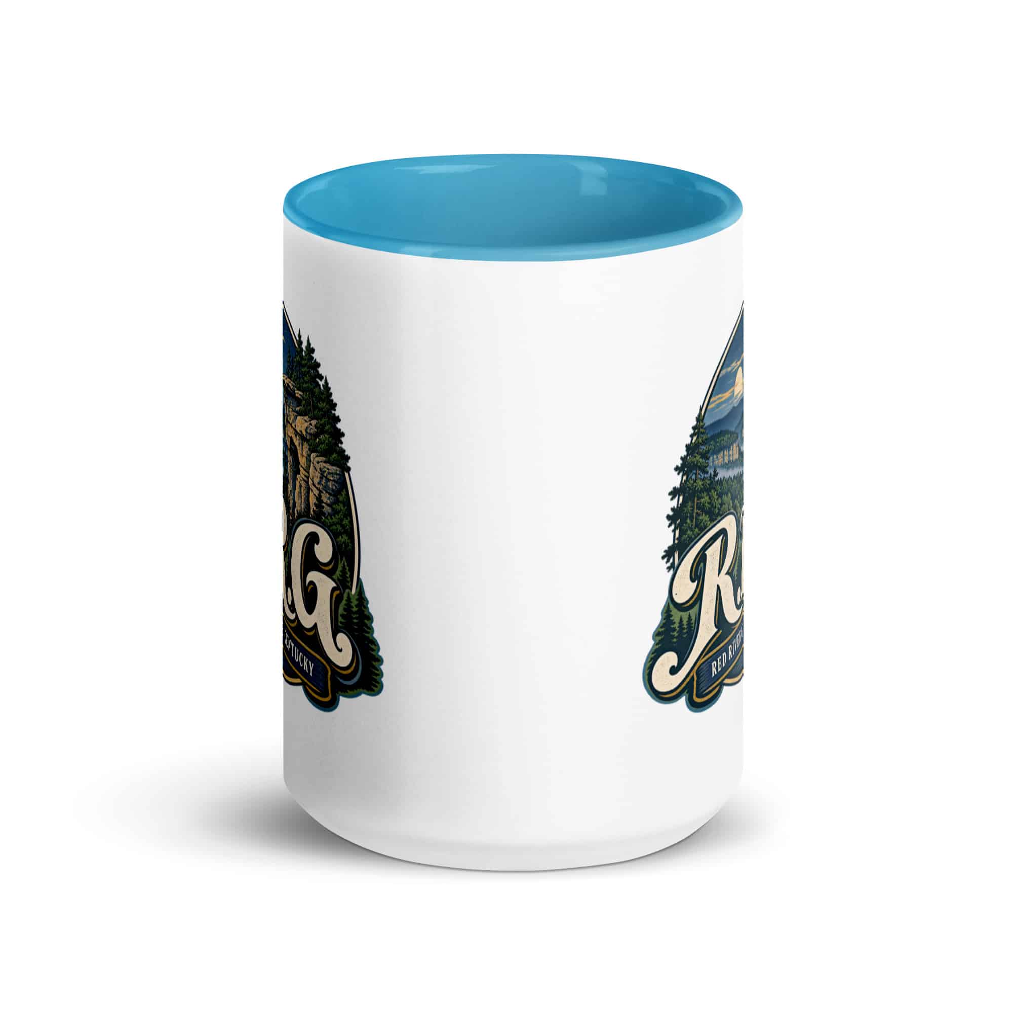 Red River Gorge Color Inside Coffee Mug: R.R.G, Woodland Scenic Lettering