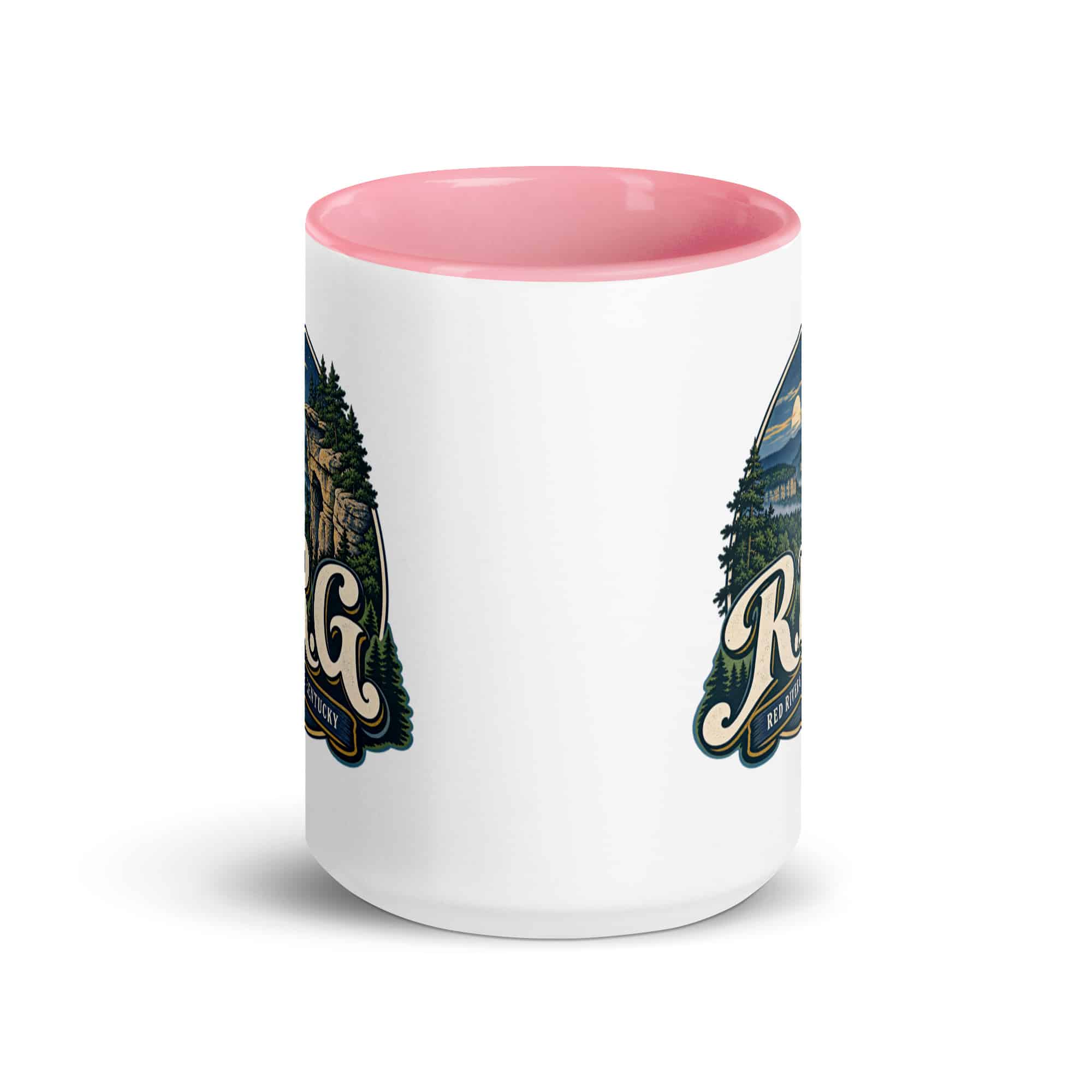 Red River Gorge Color Inside Coffee Mug: R.R.G, Woodland Scenic Lettering