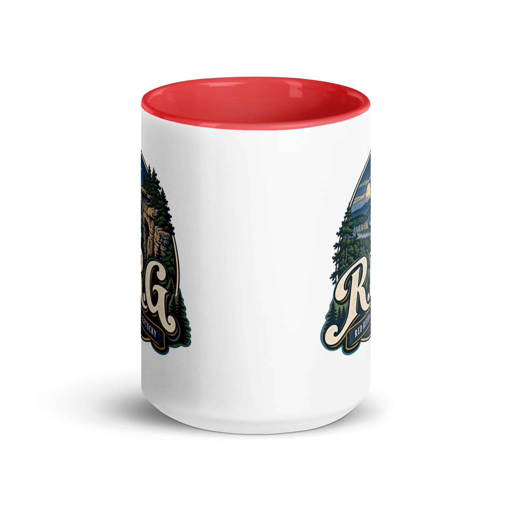 Red River Gorge Color Inside Coffee Mug: R.R.G, Woodland Scenic Lettering