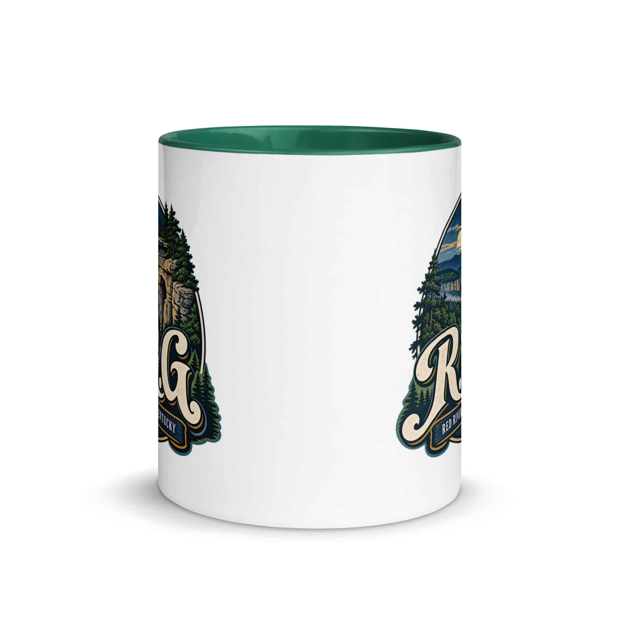 Red River Gorge Color Inside Coffee Mug: R.R.G, Woodland Scenic Lettering