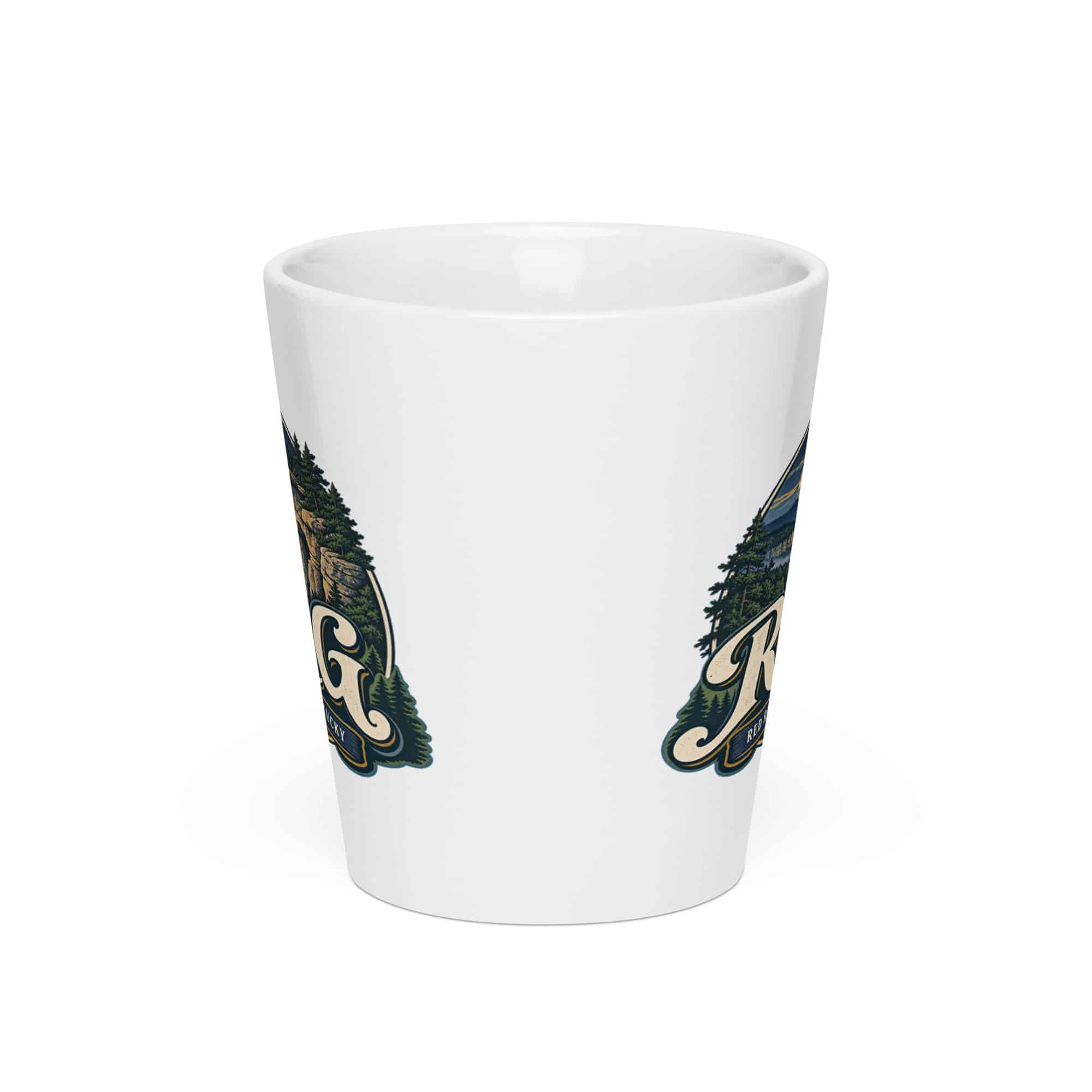 Red River Gorge Latte Mug: R.R.G, Woodland Scenic Lettering
