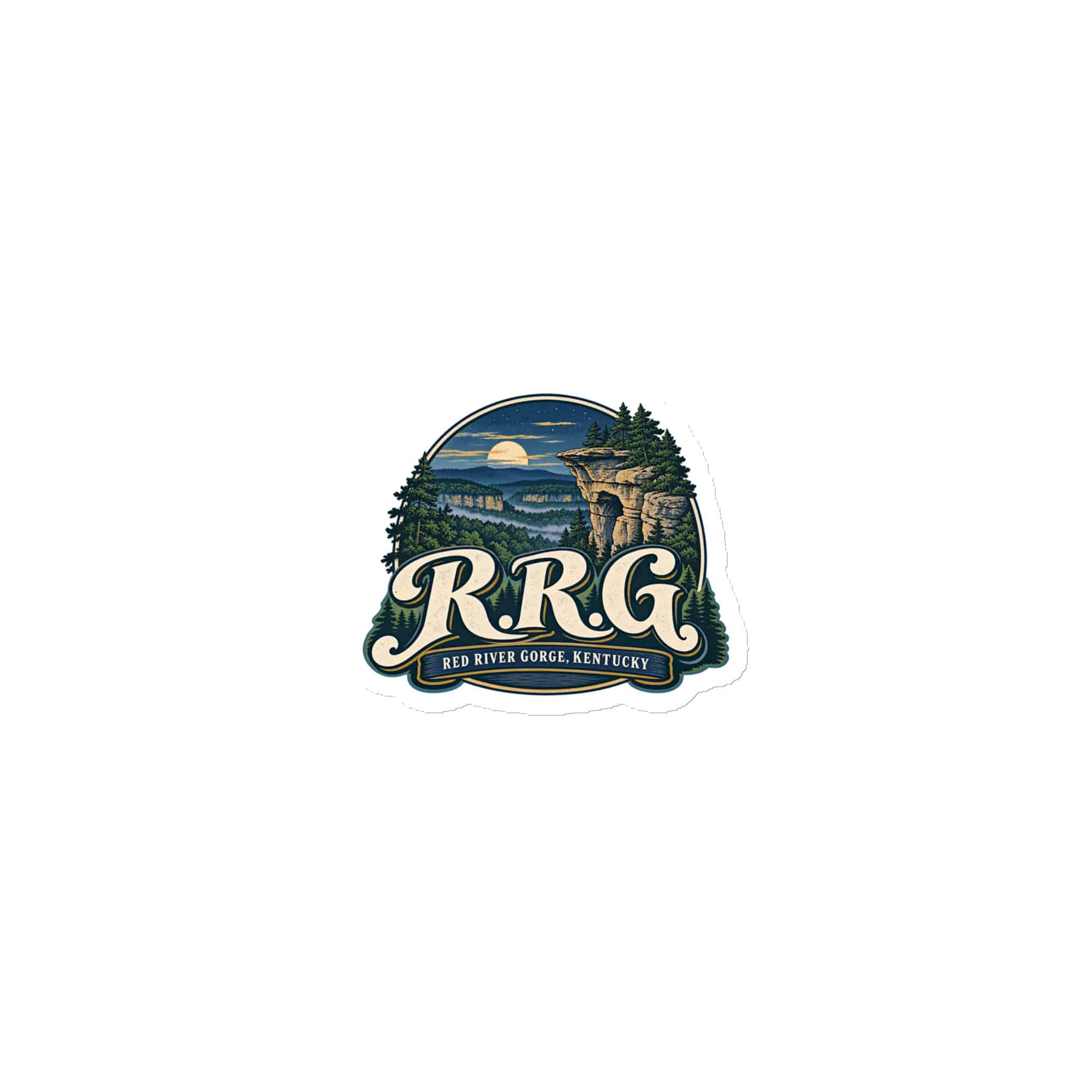 Red River Gorge Die-Cut Magnet: R.R.G, Woodland Scenic Lettering