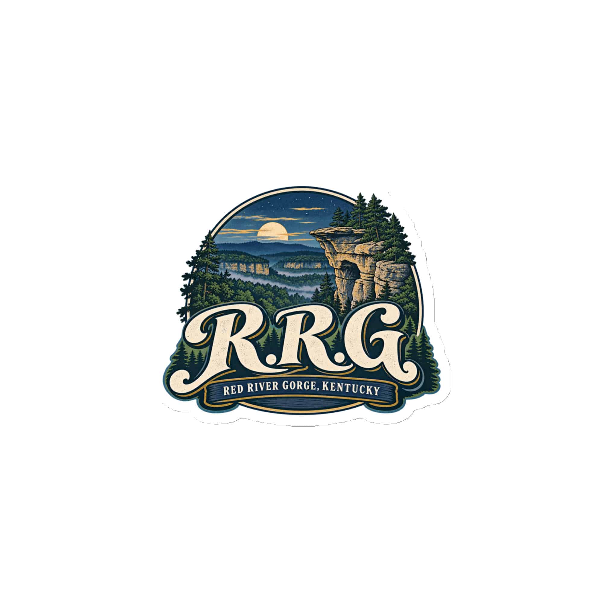 Red River Gorge Die-Cut Magnet: R.R.G, Woodland Scenic Lettering