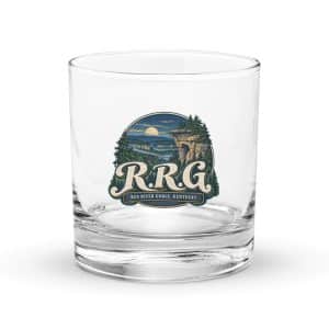 Red River Gorge Rocks Glass: R.R.G, Woodland Scenic Lettering - 10.5 oz - Main