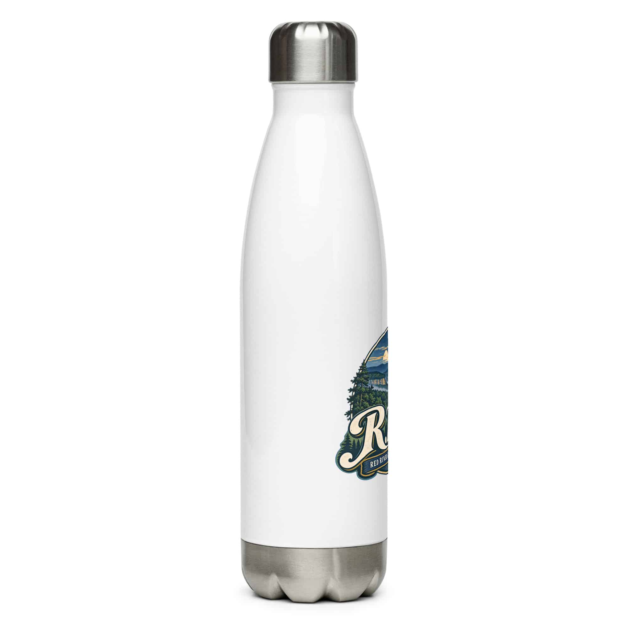 Red River Gorge Stainless Steel Water Bottle: R.R.G, Woodland Scenic Lettering
