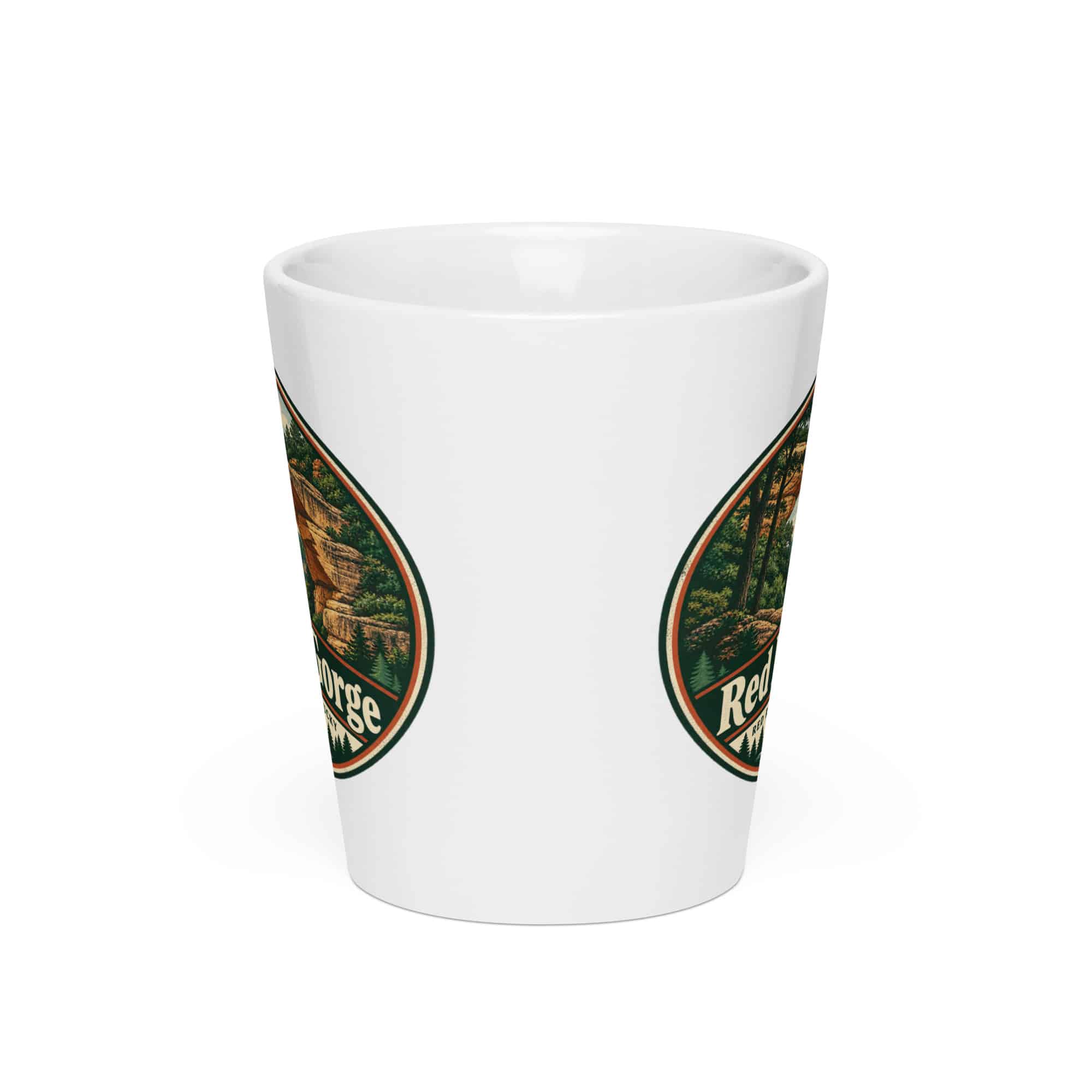 Red River Gorge Latte Mug: Red River Gorge Destination Seal, Vintage Round Badge