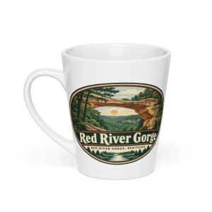 Red River Gorge Latte Mug: Red River Gorge Destination Seal, Vintage Round Badge - 12 oz - Main