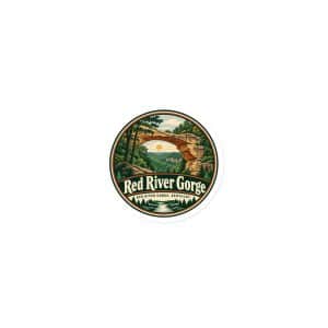 Red River Gorge Die-Cut Magnet: Red River Gorge Destination Seal, Vintage Round Badge - 3″×3″ - Main