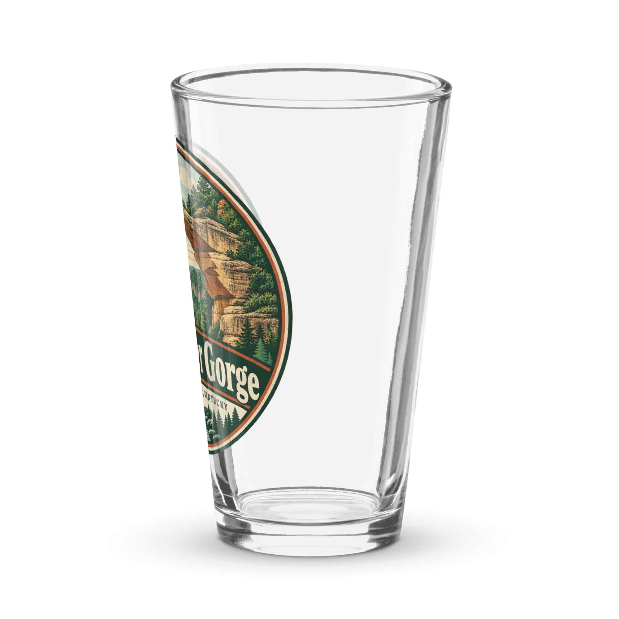 Red River Gorge Pint Glass: Red River Gorge Destination Seal, Vintage Round Badge